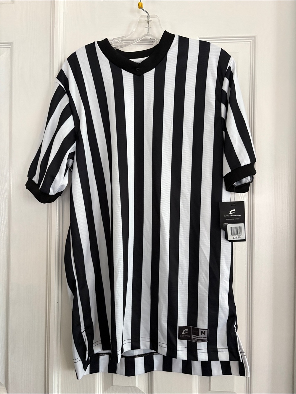 Champro Men’s Black & White performance Referee Stripe Jersey NWT Size medium